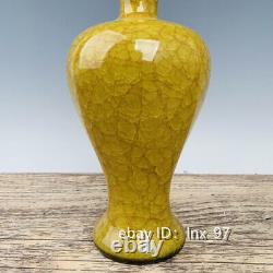 9.6Chinese antiques overseas return Official Kiln Porcelain Borneol plum bottle