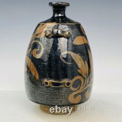 9.6 Chinese antiques Jiexiu Kiln porcelain Floral pattern Wear bottle