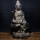 9.6 Chinese Antiques Pure Copper Sitting Position Guanyin Buddha Statue
