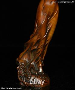 9 Chinese Folk Collect Boxwood Wood Carved Beautiful Woman Belle Adorn Statue