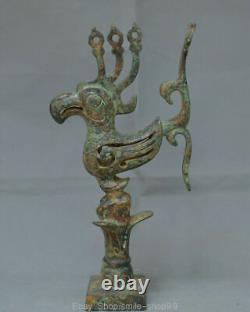 9 Rare Old Chinese Bronze Ware Dynasty Palace Phoenix Bird Beast Zun Statue