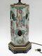 Antique 19c Qing Chinese Hexagonal Famille Rose Hat Stand Vase Mounted As Lamp