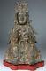Antique Chinese Bronze Statue Figure Buddha Kwanyin Lady Lion Gilt Ming 17th