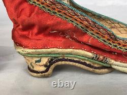 ANTIQUE Chinese Bound Feet Shoes ANTIQUE Lotus Shoes Qing Dynasty Embroidery