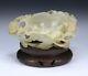 A Fine Chinese Antique White Nephrite Jade Brush Washer, Qing Dynasty