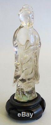 A Fine Chinese Carved Rock Crystal Figure c. 1950 Hardstone