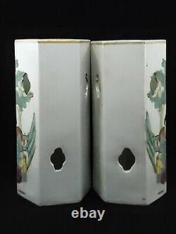 A Pair Chinese Famille Rose Porcelain Vase. Hat Stand