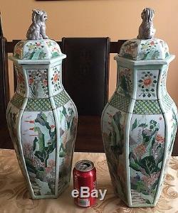 A Pair Of Large Chinese Porcelain Vases