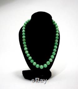 A Type Fine Antique Chinese Jadeite Beaded Necklace
