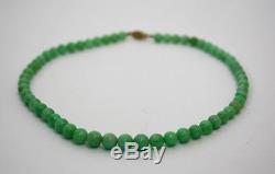 A Type Fine Antique Chinese Jadeite Beaded Necklace