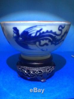 An Antique Chinese Genuine Kangxi Phoenix Bowl, Double Fish Marked