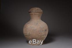 Ancient Chinese Han Dynasty Pottery Terracotta Hu Vase Vessel 206 BC