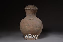 Ancient Chinese Han Dynasty Pottery Terracotta Hu Vase Vessel 206 BC