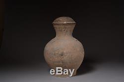 Ancient Chinese Han Dynasty Pottery Terracotta Hu Vase Vessel 206 BC