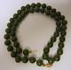 Antique 14k Gold A Grade Fine Chinese Jade Bead Necklace