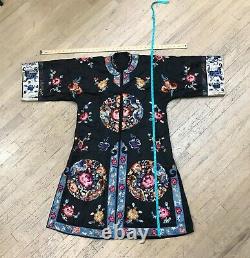 Antique 1920's Vintage Silk Chinese Embroidered Kimono Robe Jacket