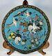 Antique 1920s Chinese Cloisonne Enamel On Bronze Plate 12