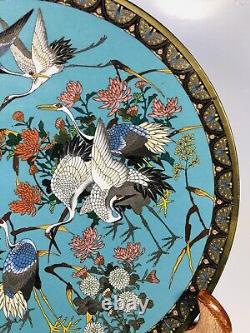 Antique 1920s Chinese Cloisonne Enamel on Bronze Plate 12