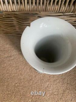Antique 19thC Chinese Blue And White Tall Trumpet Vase A/F