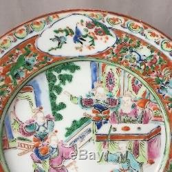 Antique 19th C Chinese Famille Rose Porcelain Plate