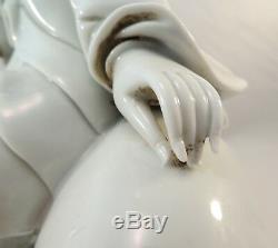 Antique 19th C. Porcelain Chinese Dehua Guanyin & Fish Statue Blanc de Chine 11