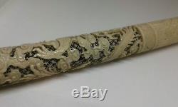 Antique 19th Century Chinese Carved Dragon Parasol Handle