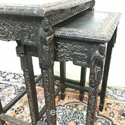 Antique Carved Chinese Nesting Tables