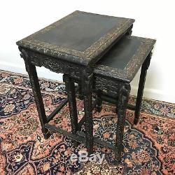 Antique Carved Chinese Nesting Tables