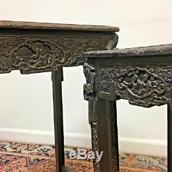 Antique Carved Chinese Nesting Tables