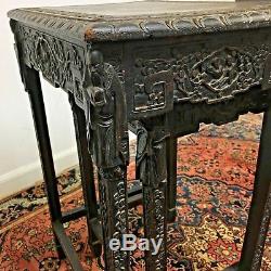 Antique Carved Chinese Nesting Tables