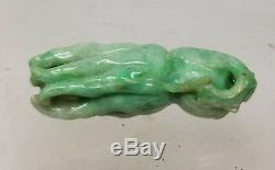 Antique Chinese Apple Green Jadeite Jade Buddha Hand Citron Carving Fruit