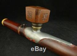 Antique Chinese Bamboo Poppy/Tobacco Pipe withHsing pottery Bowl. 22,18th/19thc