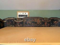 Antique Chinese Bed, Opium Bed with gold leaf and intricate originalart work