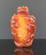 Antique Chinese Carnelian Agate Relief Carved Snuff Bottle Qing 19c