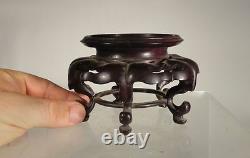 Antique Chinese Carved Hardwood Display Stand Base Rosewood Teak