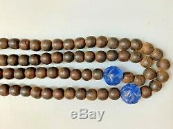 Antique Chinese China Qing Agarwood Qinan Kynam Court Necklace Peking Glass1900