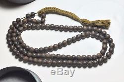 Antique Chinese China Qing Agarwood Qinan Kynam Mala Necklace Prayer Beads 1900
