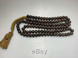 Antique Chinese China Qing Agarwood Qinan Kynam Mala Necklace Prayer Beads 1900