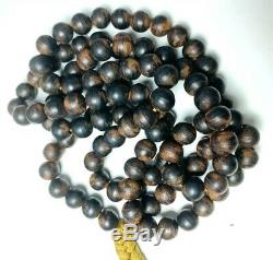 Antique Chinese China Qing Beads Mala Qinan Agarwood Buddhist Prayer Necklace