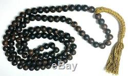 Antique Chinese China Qing Beads Mala Qinan Agarwood Buddhist Prayer Necklace