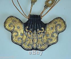 Antique Chinese China Qing Silk Embroidery Butterfly Pouch Purse Qianlong