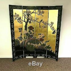 Antique Chinese Coromandel Lacquered and Gold Leaf Folding Screen