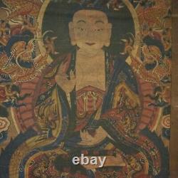 Antique Chinese Deity Panel in Ebonized Frame 19th C