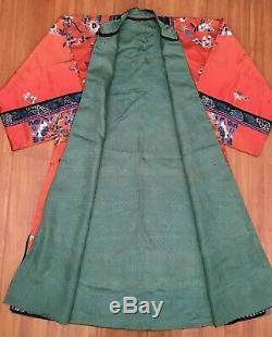 Antique Chinese Embroidered Red Robe