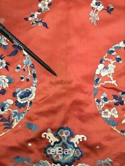 Antique Chinese Embroidered Red Robe