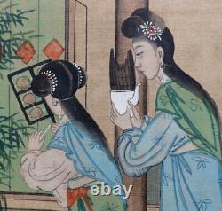 Antique Chinese Erotic Painting Qing Dynasty hand-painted on silk fabric