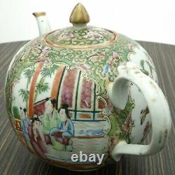Antique Chinese Famille Rose Medallion Teapot