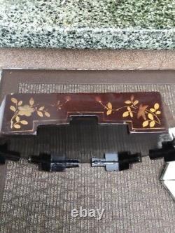 Antique Chinese Famille Rose Sweet Meat Porcelain Set with Flowers Wood Box NR