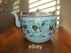 Antique Chinese Famille Rose Teapot Qing Republic