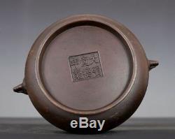 Antique Chinese FooDog Heads Incense Burner Bronze Censer Marked XuanDe AB012